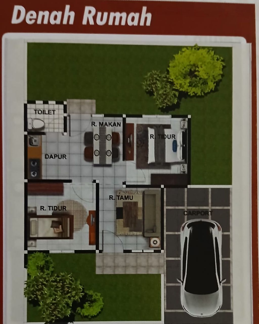 foto denah rumah tipe 36 perumahan Griya Tika Purwosari