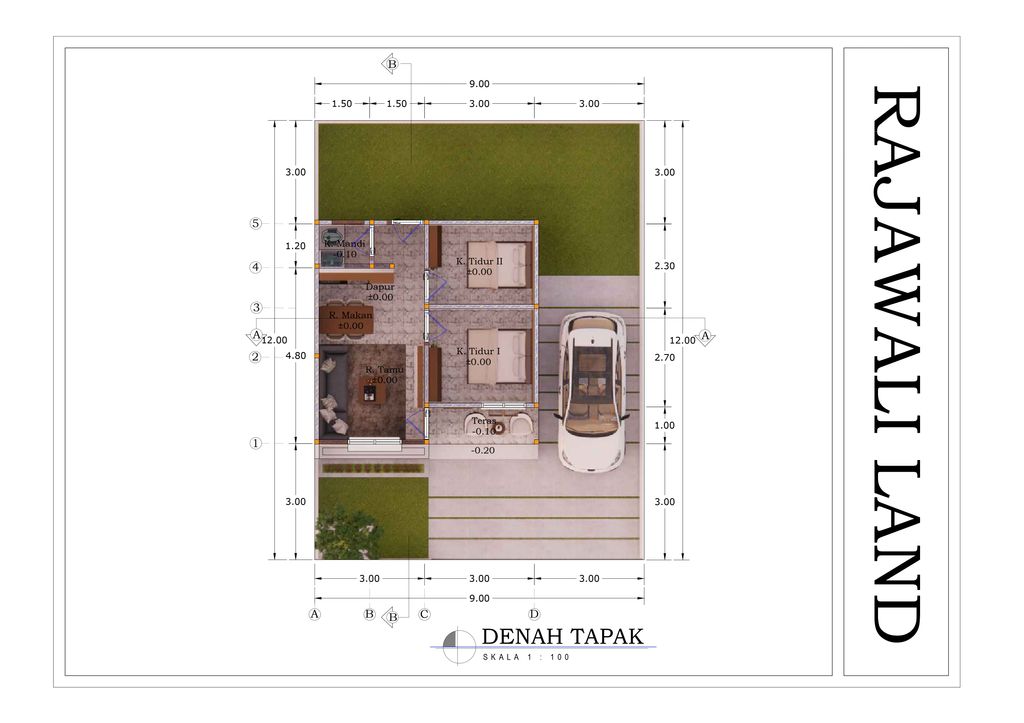 foto denah rumah tipe 36 perumahan RAJAWALI LAND