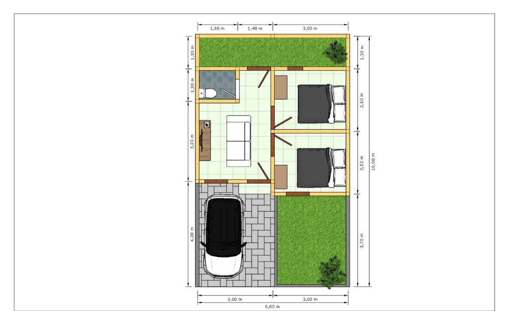 foto denah rumah tipe 30/60 perumahan TOMO RESIDENCE PARK TAHAP 3