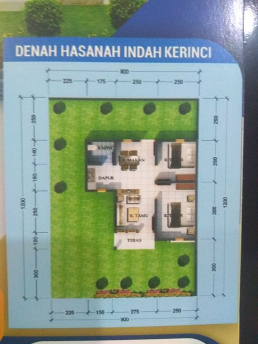 foto denah rumah tipe RSH 36 perumahan PERUMAHAN HASANAH INDAH KERINCI II