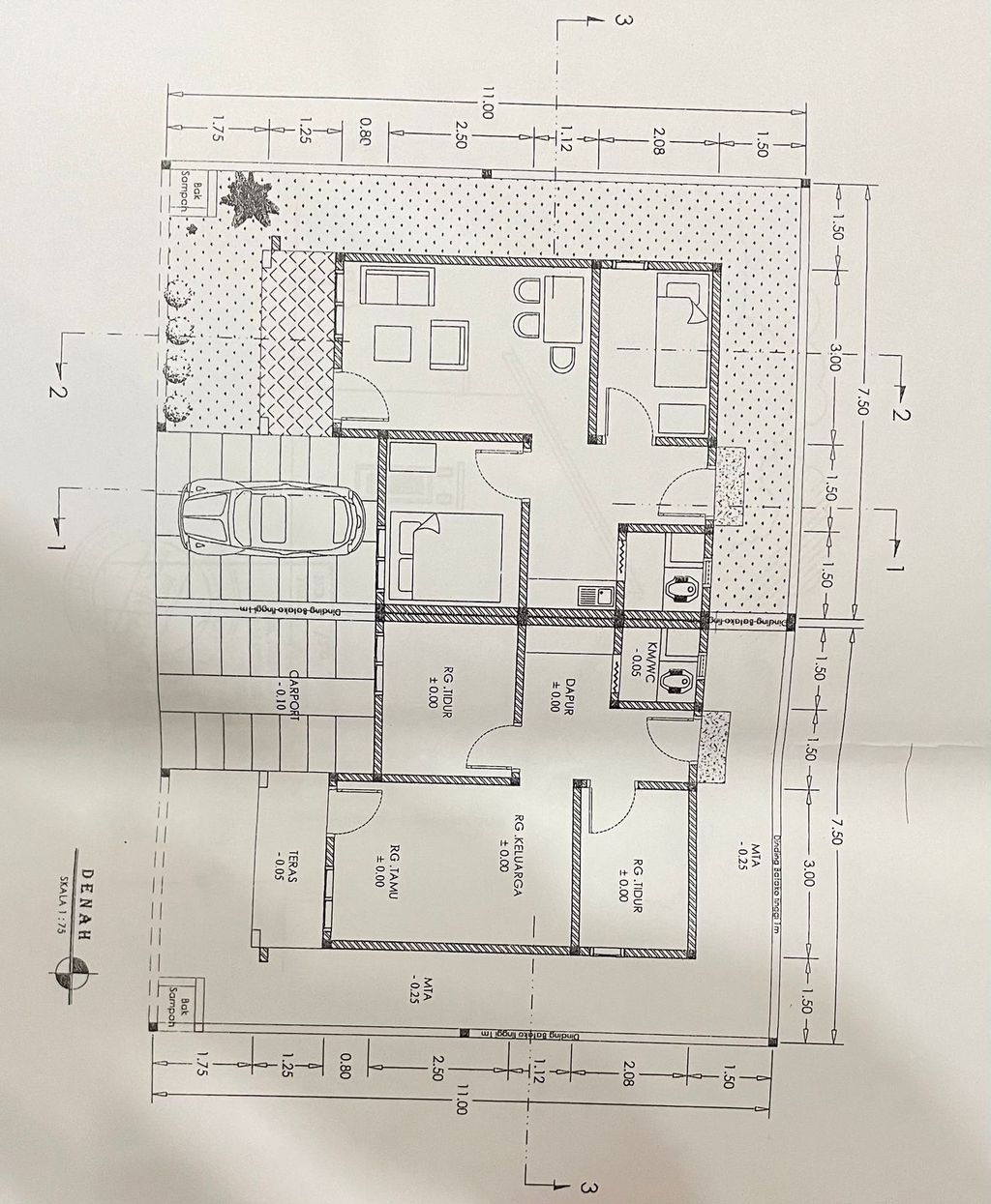 foto denah rumah tipe 36/180 perumahan CENDRAWASIH MAS