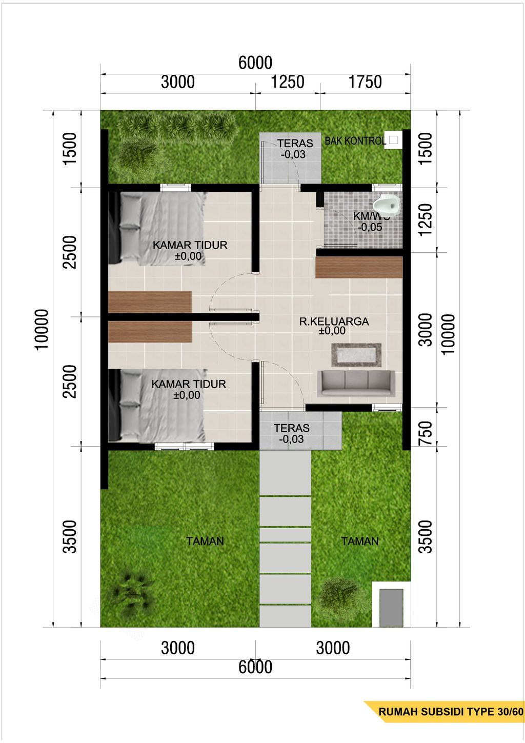 foto denah rumah tipe 30/60 perumahan LIDO ASRI RESIDENCE 2