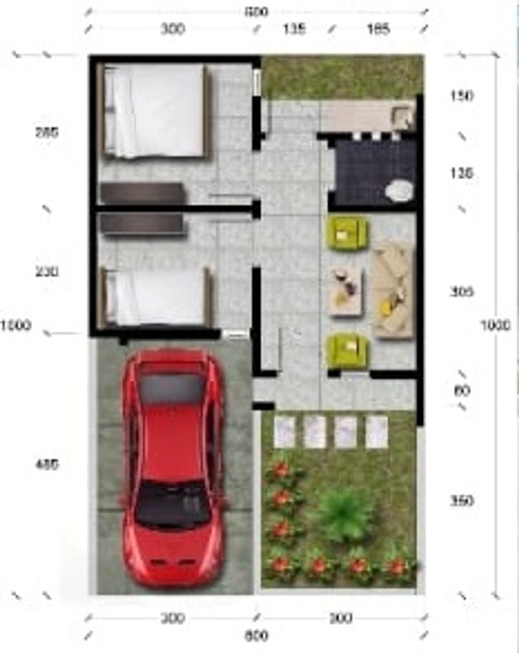 foto denah rumah tipe SUBSIDI 30/70 perumahan GRAND ELZAYA RESIDENCE