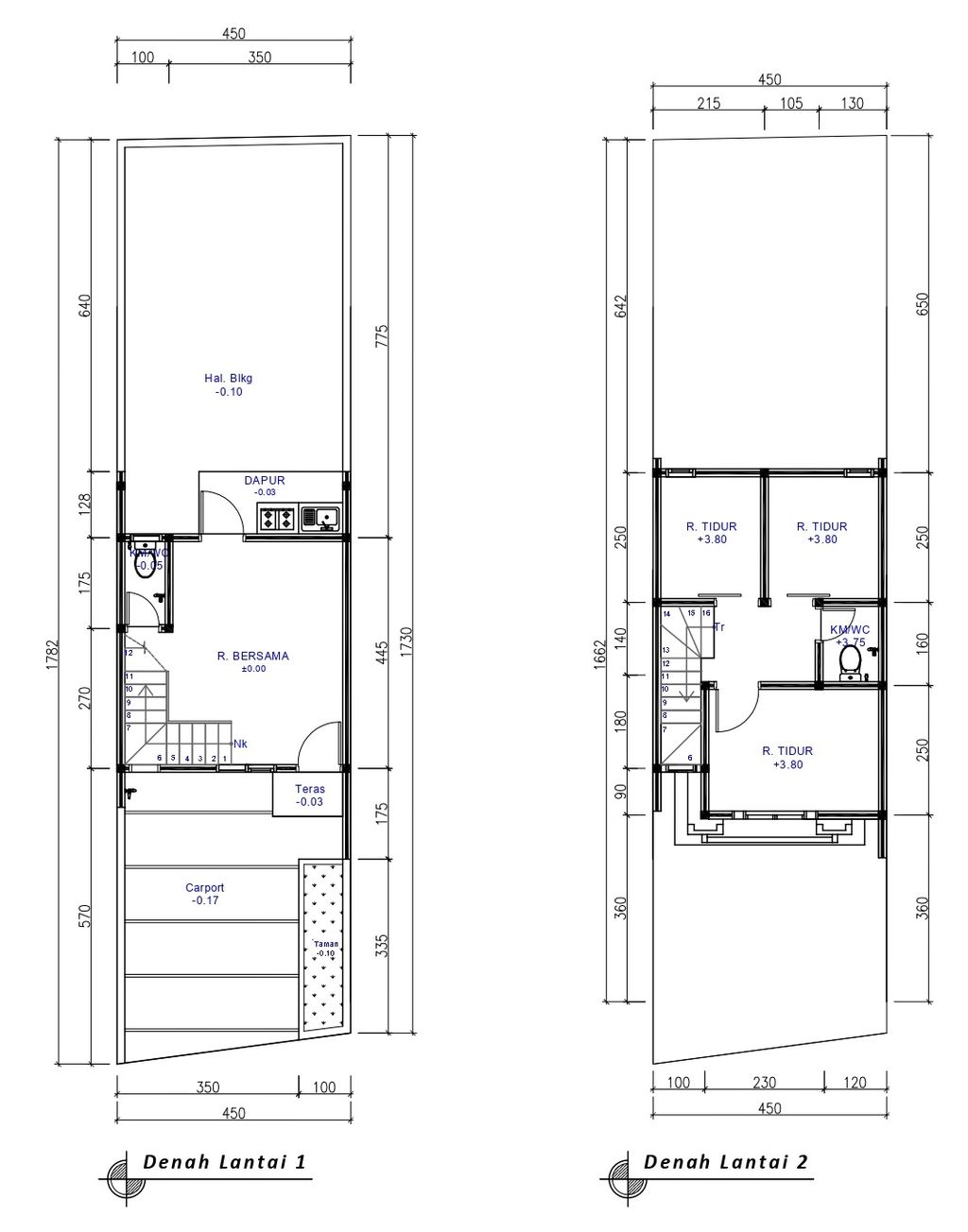 foto denah rumah tipe 52 Compact 3KT + Teras (596) perumahan G-Land Ciwastra Park