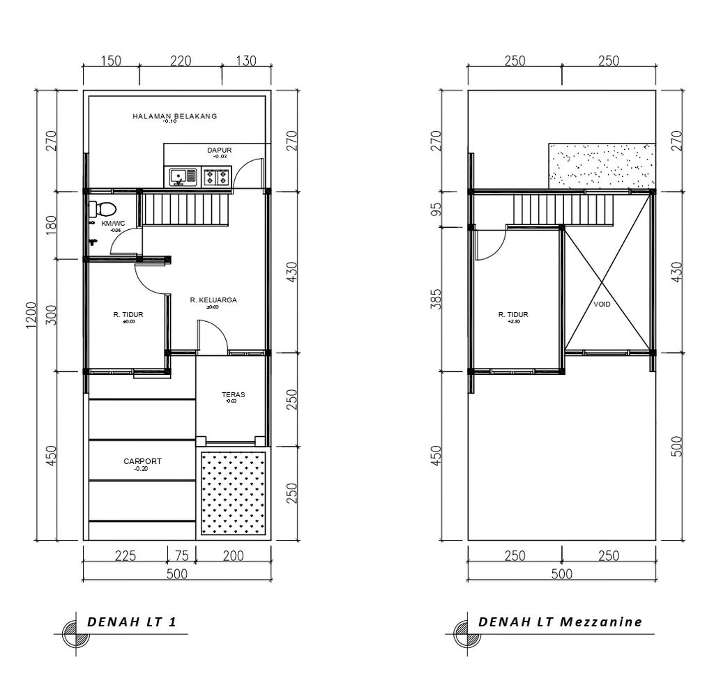 foto denah rumah tipe 36 Mezanin (2KT) + Teras Landed (297) perumahan Bukit Sukanagara Resort