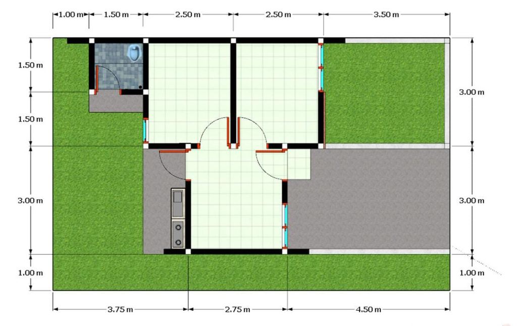 foto denah rumah tipe 26/77 (166JT) perumahan Graha Sejahtera Dukuh 2