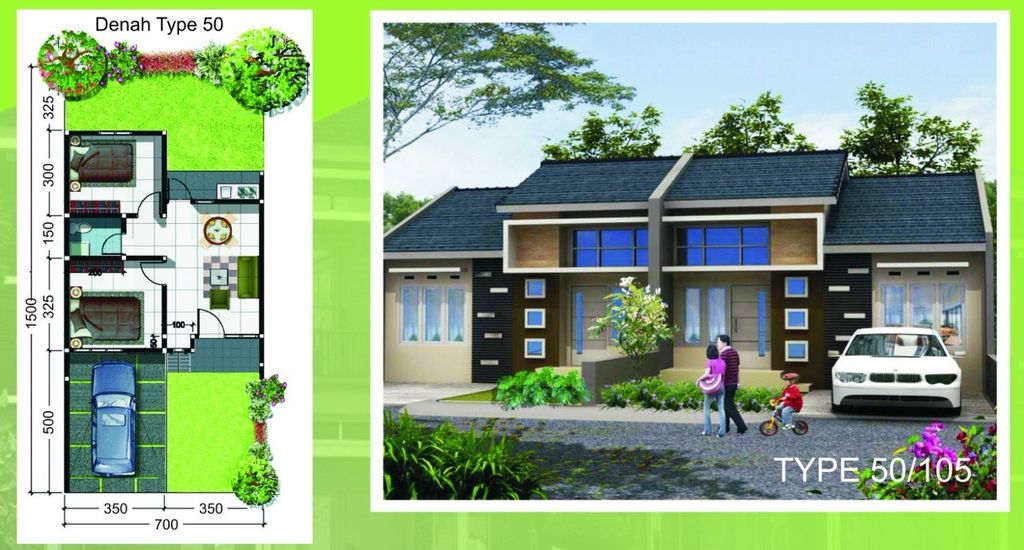 foto denah rumah tipe 40 perumahan THE EMERALD RESIDENCE