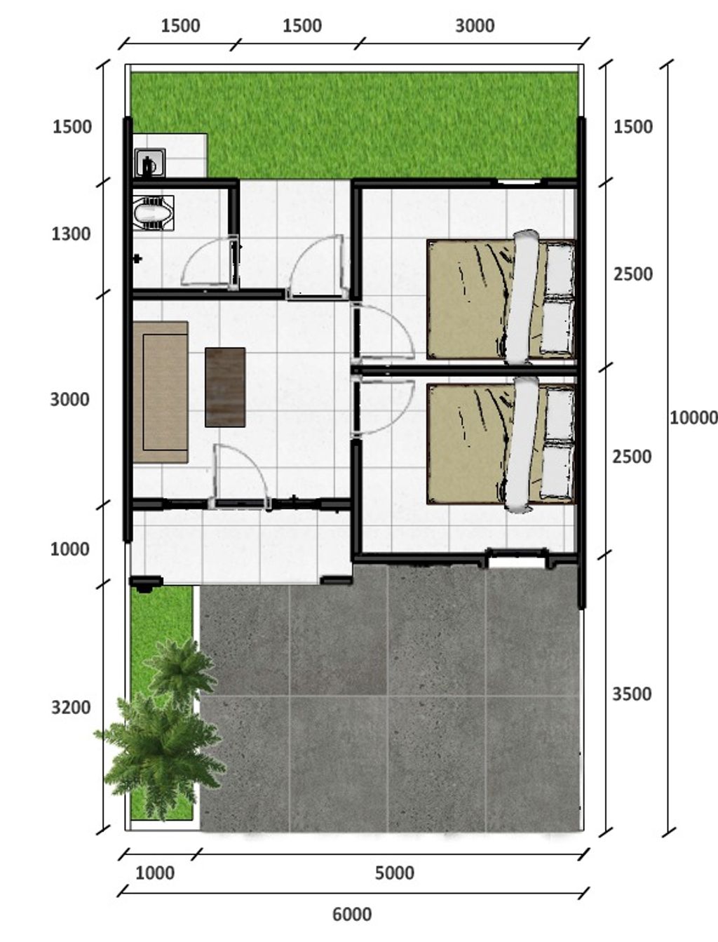 foto denah rumah tipe Rumah Subsidi perumahan Andara Sky View