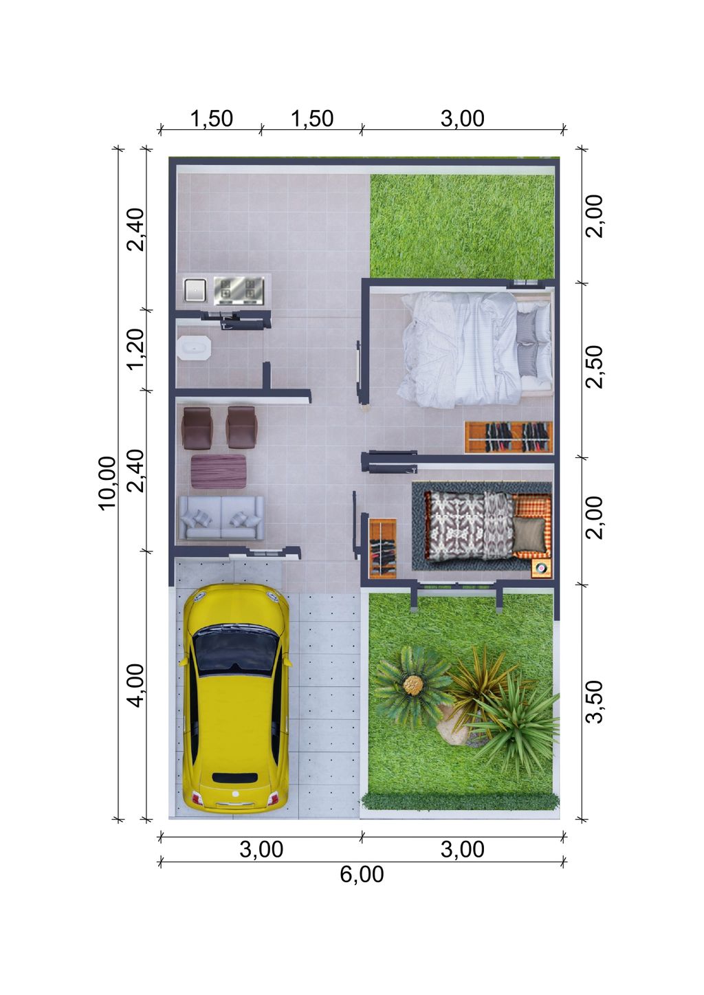 foto denah rumah tipe Lavender Plus 90 Design Pertama perumahan DAEVA PERMAI