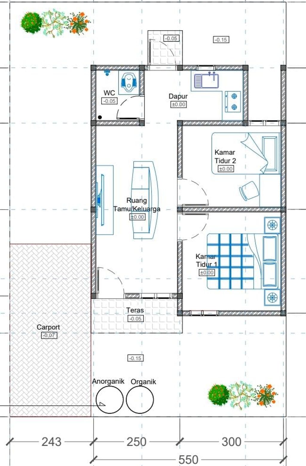 foto denah rumah tipe 36/140 perumahan PERUMAHAN E-BULO RESIDENCE