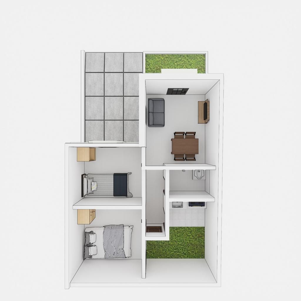 foto denah rumah tipe 32 perumahan MOKAYAMA CITY BORENG II