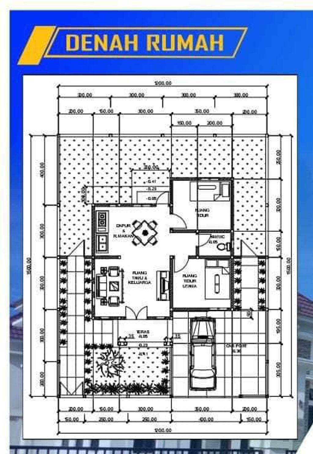 foto denah rumah tipe 54 perumahan Obor Mas Residence