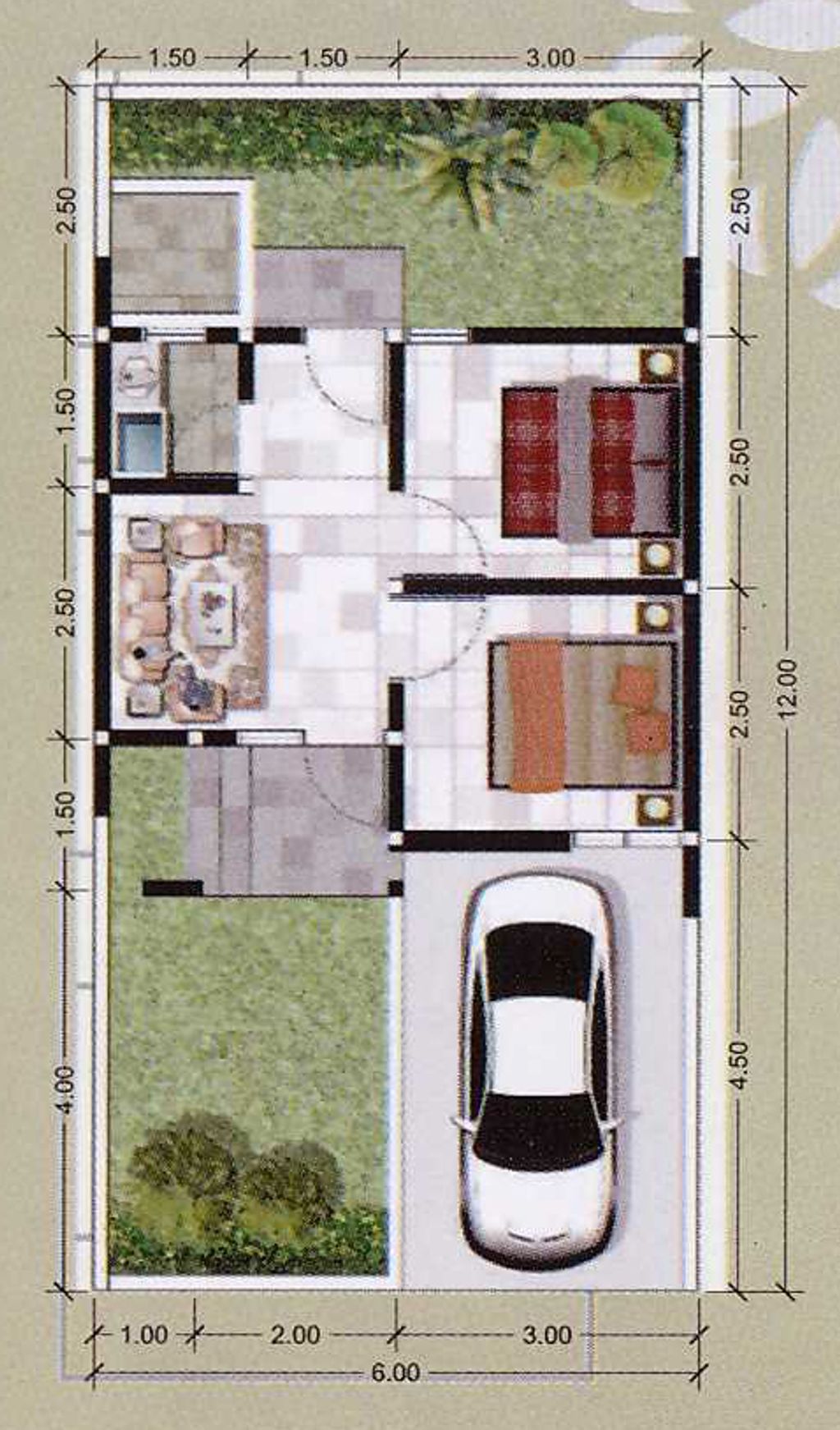 foto denah rumah tipe 30 perumahan Griya Anugerah Residence