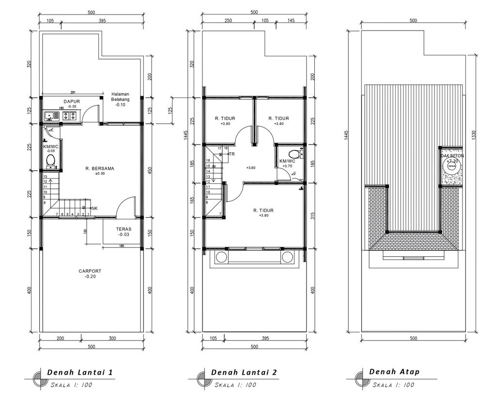 foto denah rumah tipe 60 Compact Classic Athena (3KT) (2KM) (782) perumahan G-Land Padalarang Estate