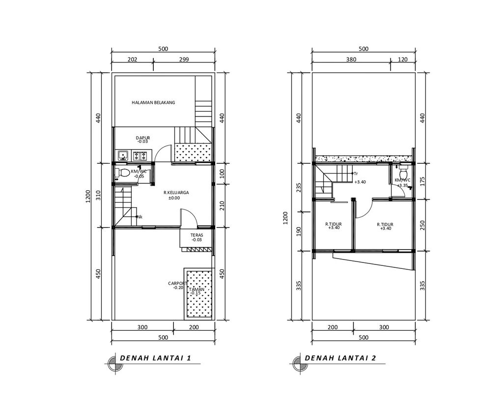 foto denah rumah tipe 38 Cozy Level Minimalis (2 KT) (442) perumahan G-Land Harmony Hills