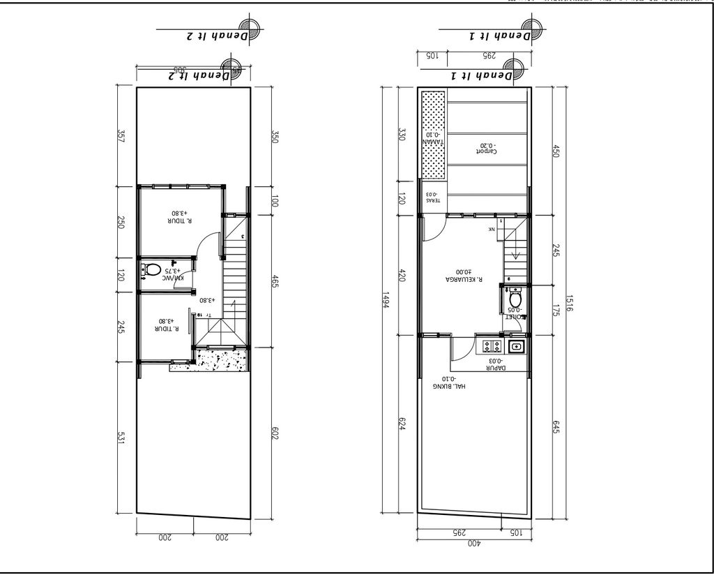 foto denah rumah tipe 41 Compact High Ceiling (2KT) (466) perumahan G-Land Ciwastra Park
