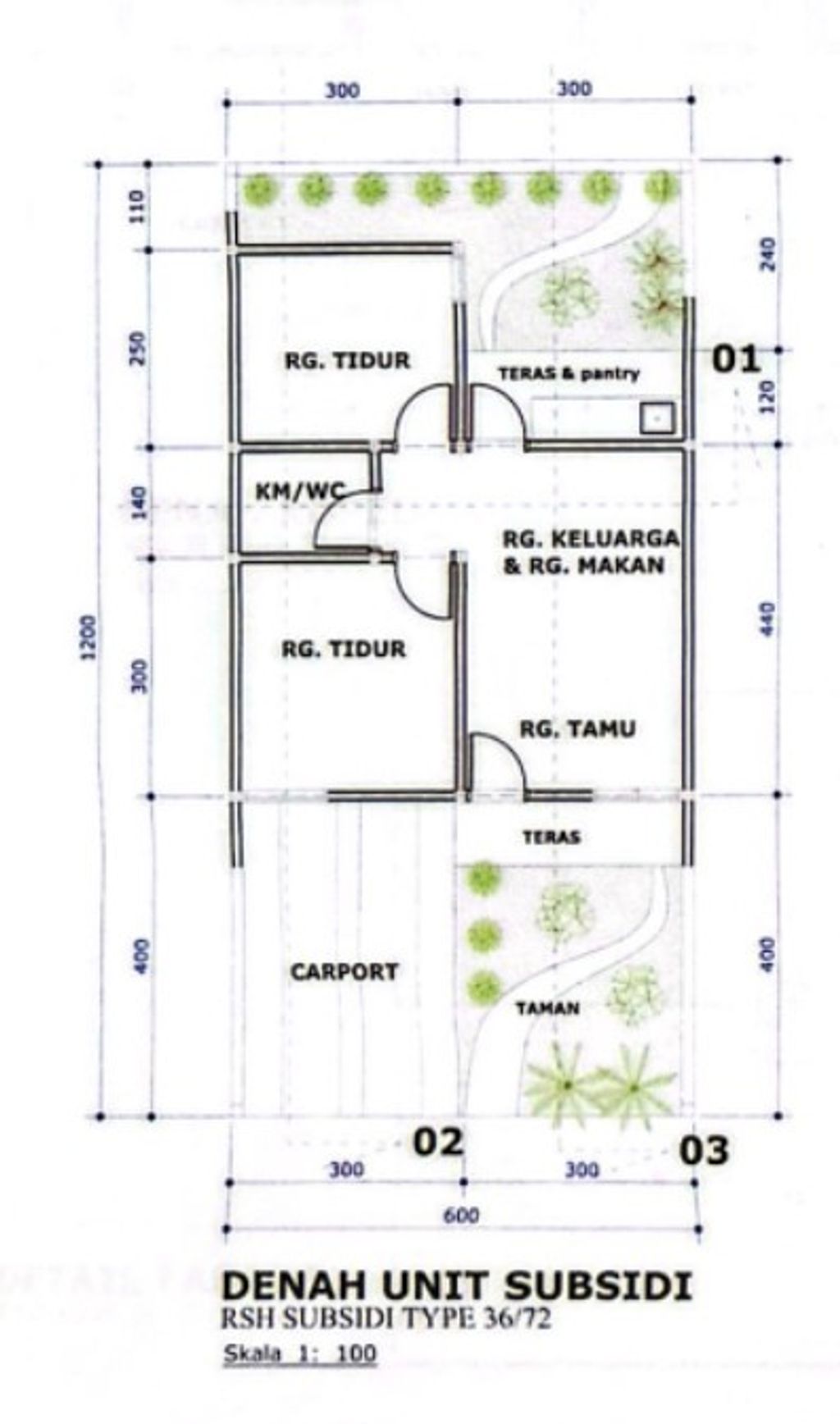 foto denah rumah tipe 36 perumahan ATRIA RESIDENCE