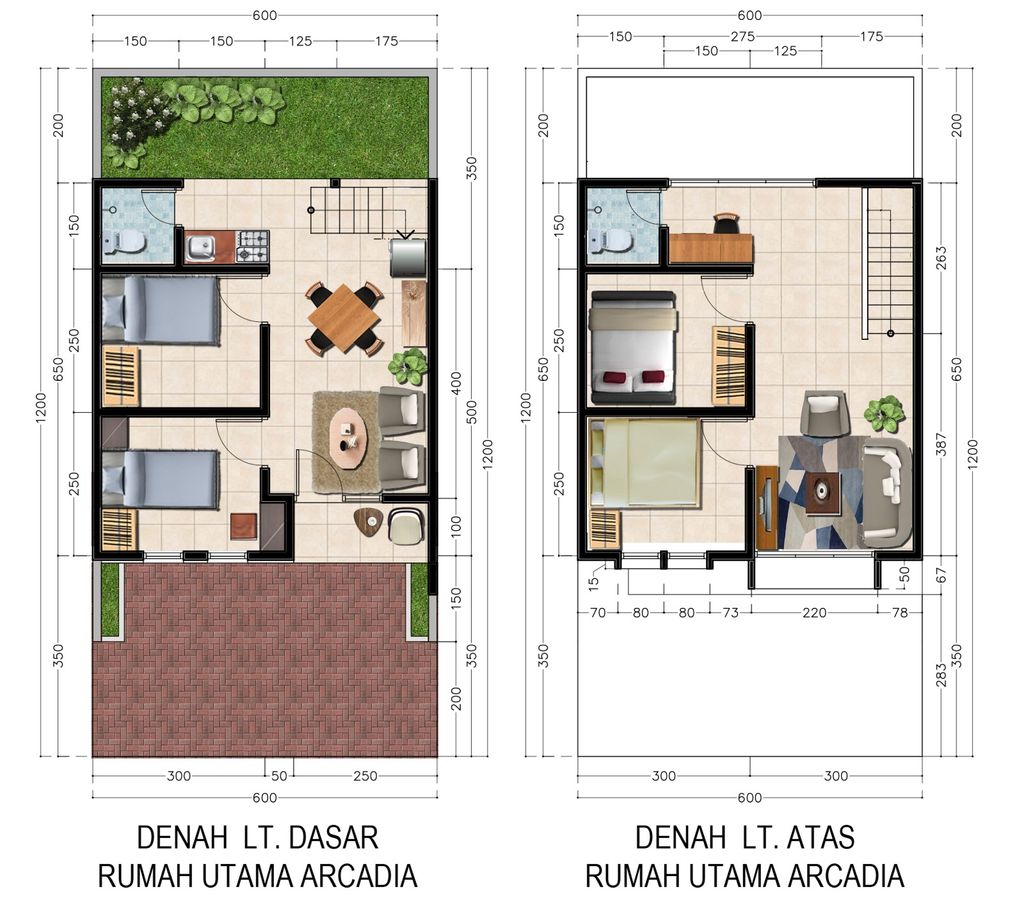 foto denah rumah tipe FELICE perumahan ARCADIA RESIDENCEE