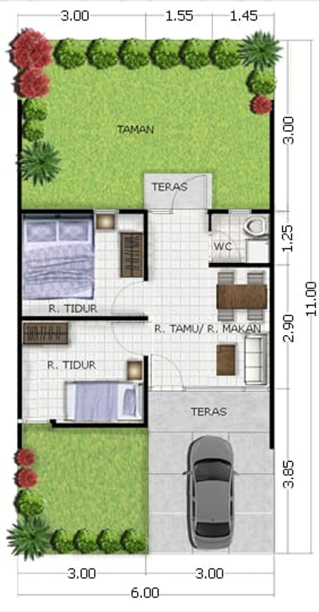 foto denah rumah tipe Subsisi perumahan Grand Emerald