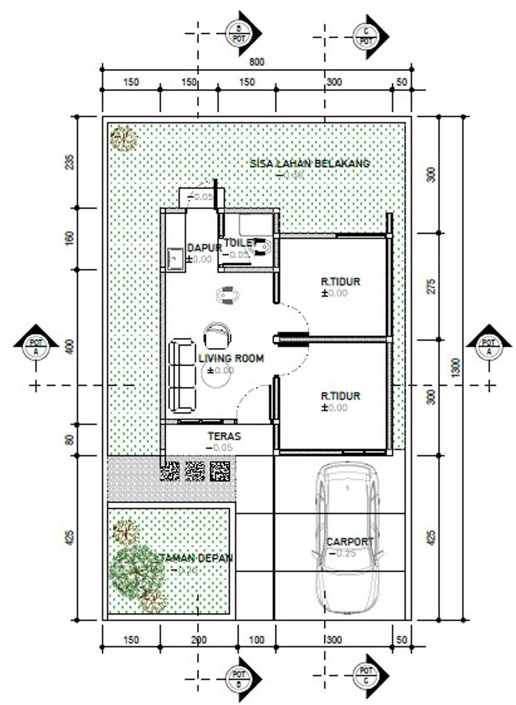 foto denah rumah tipe 36 perumahan ARWANA ASRI