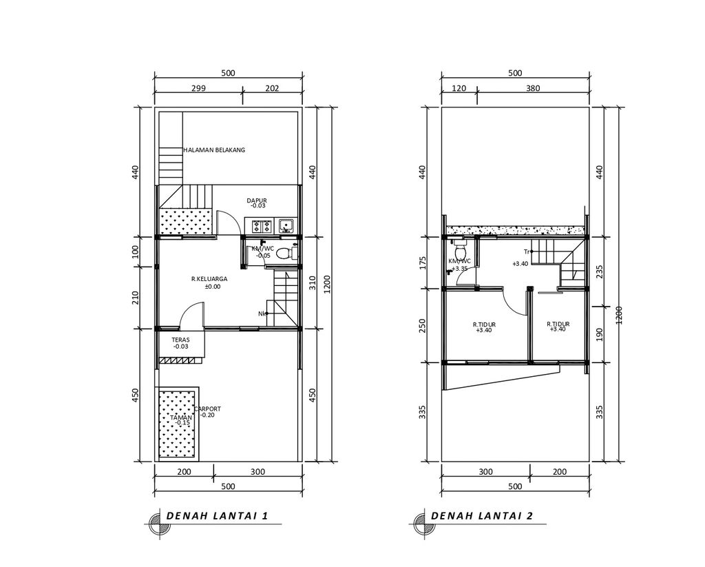 foto denah rumah tipe 38 Cozy Level Minimalis (2 KT) (460) perumahan G-Land Harmony Hills
