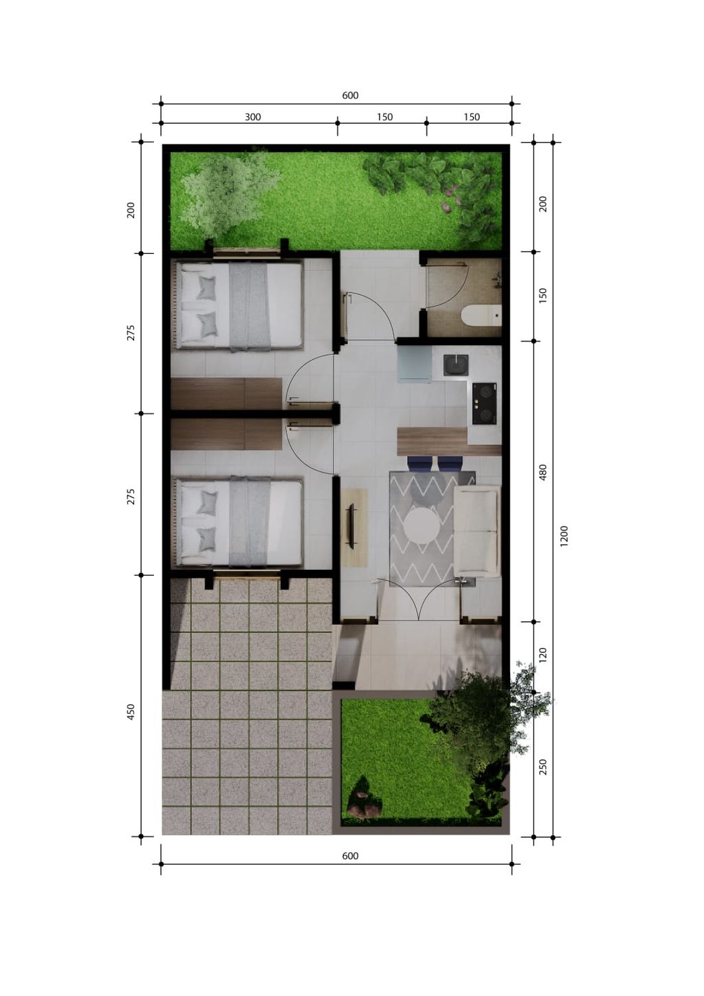 foto denah rumah tipe 36 perumahan GRAHA BUMI SEJAHTERA REGENCY