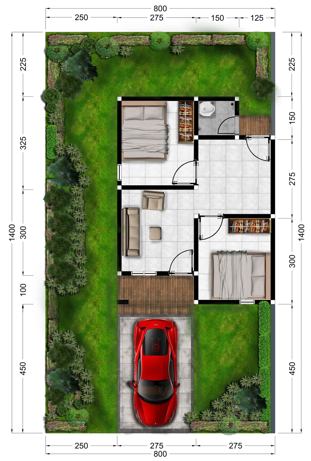 foto denah rumah tipe 36 perumahan KAIROS RESIDENCE