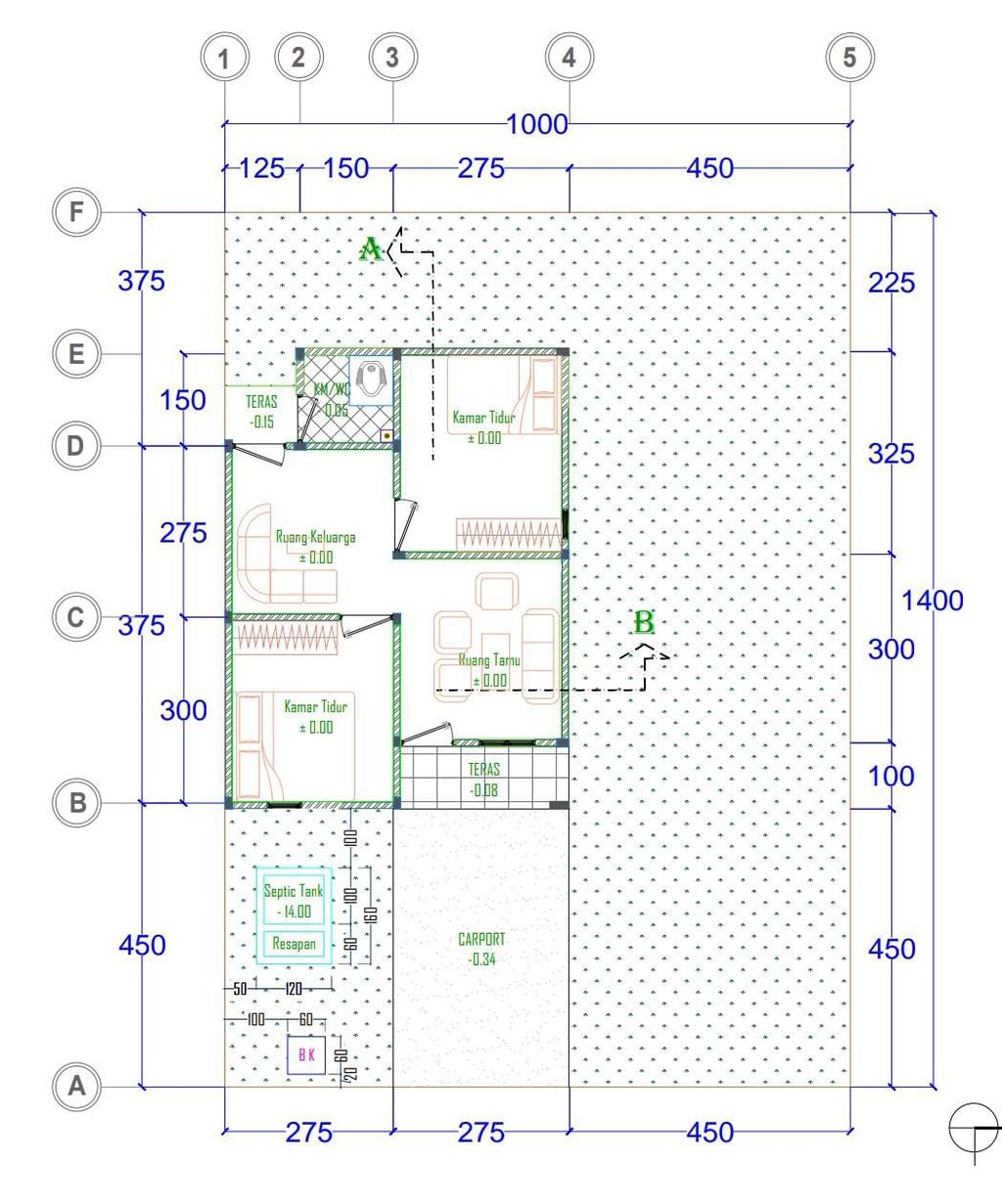 foto denah rumah tipe 36/140 perumahan KAIROS RESIDENCE