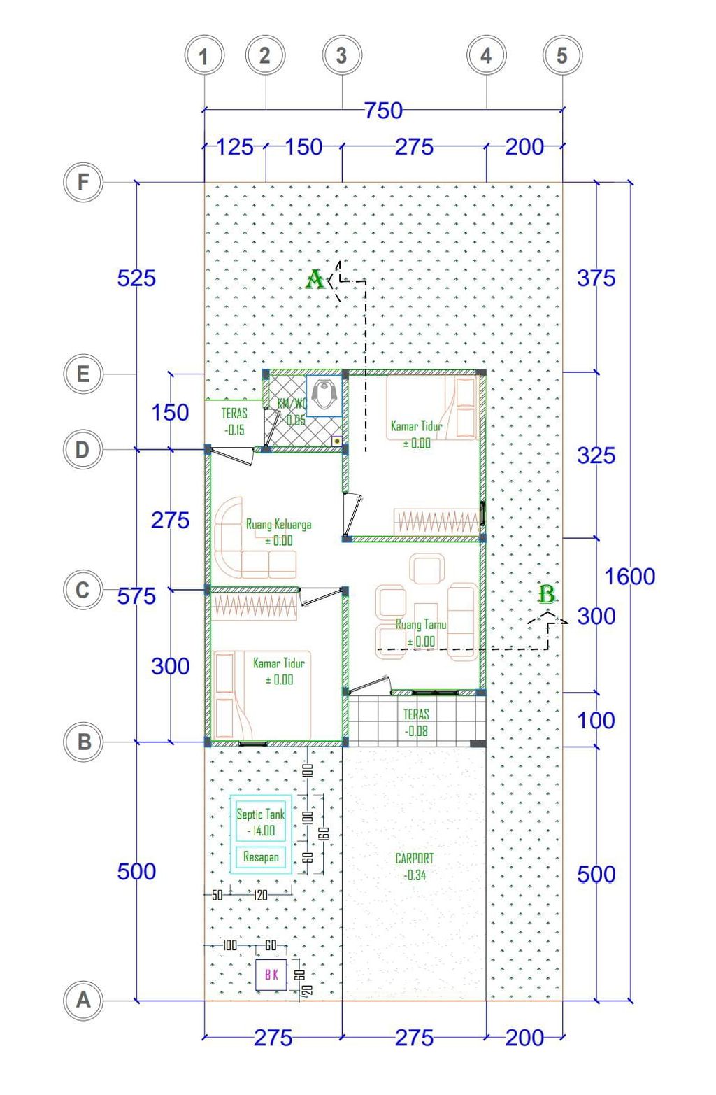 foto denah rumah tipe 36/120 perumahan KAIROS RESIDENCE