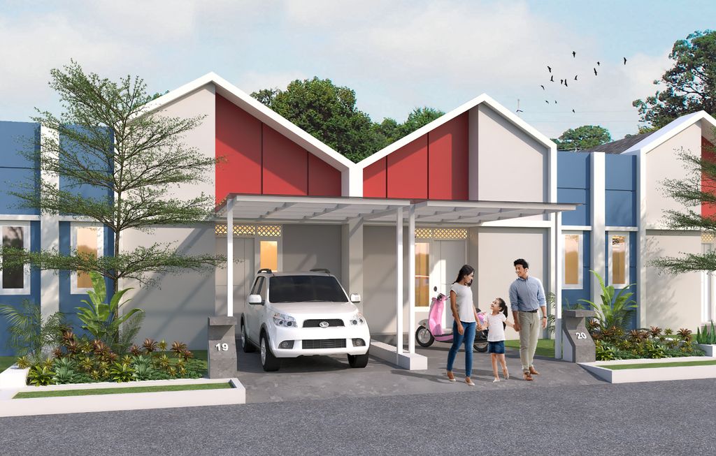 foto tampak rumah tipe T30_90 perumahan KIYARA DAMAI