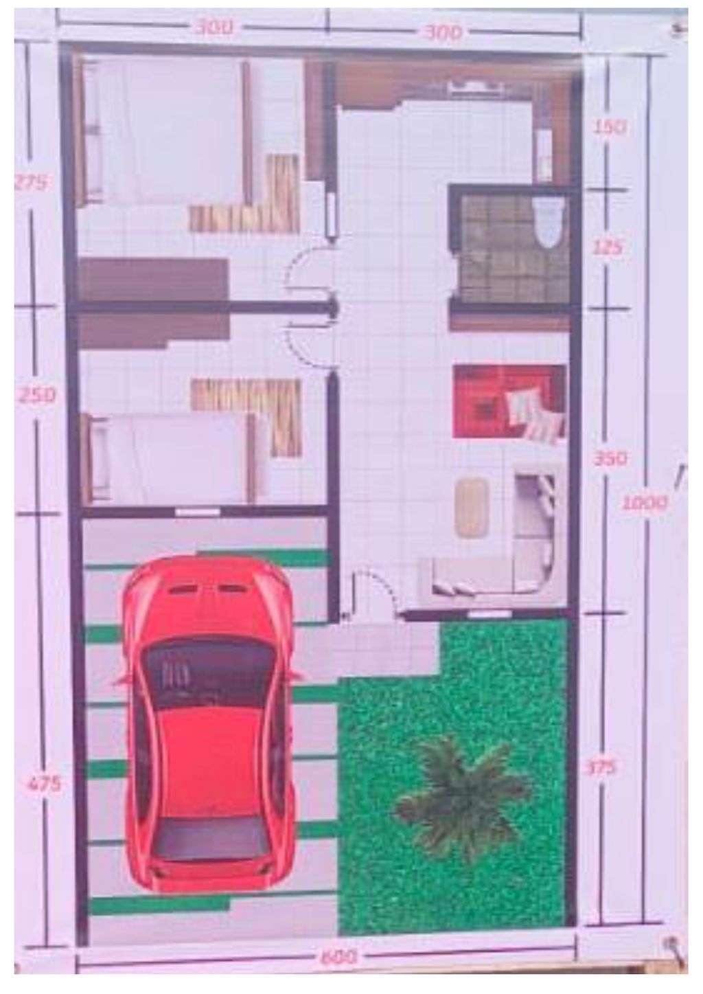foto denah rumah tipe 36/60 perumahan JAYAVAINDO ASRI PRIMA 2