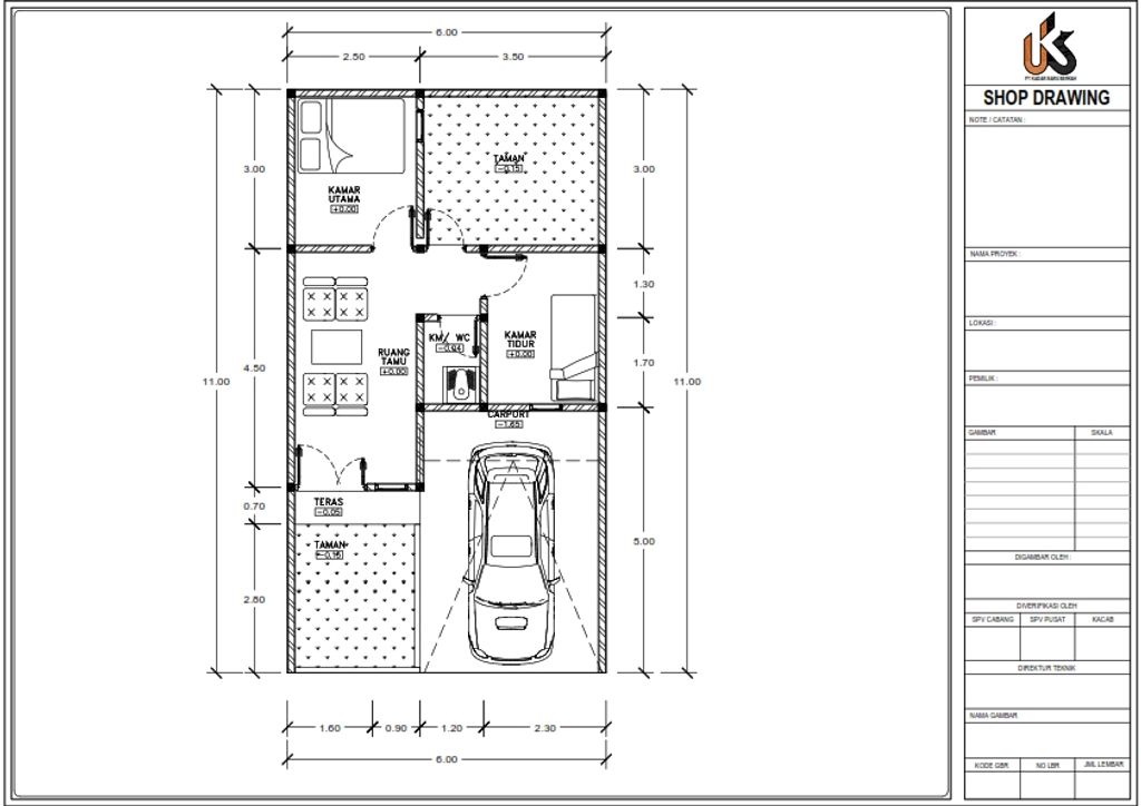 foto denah rumah tipe 30/66 perumahan Rubyland Residence