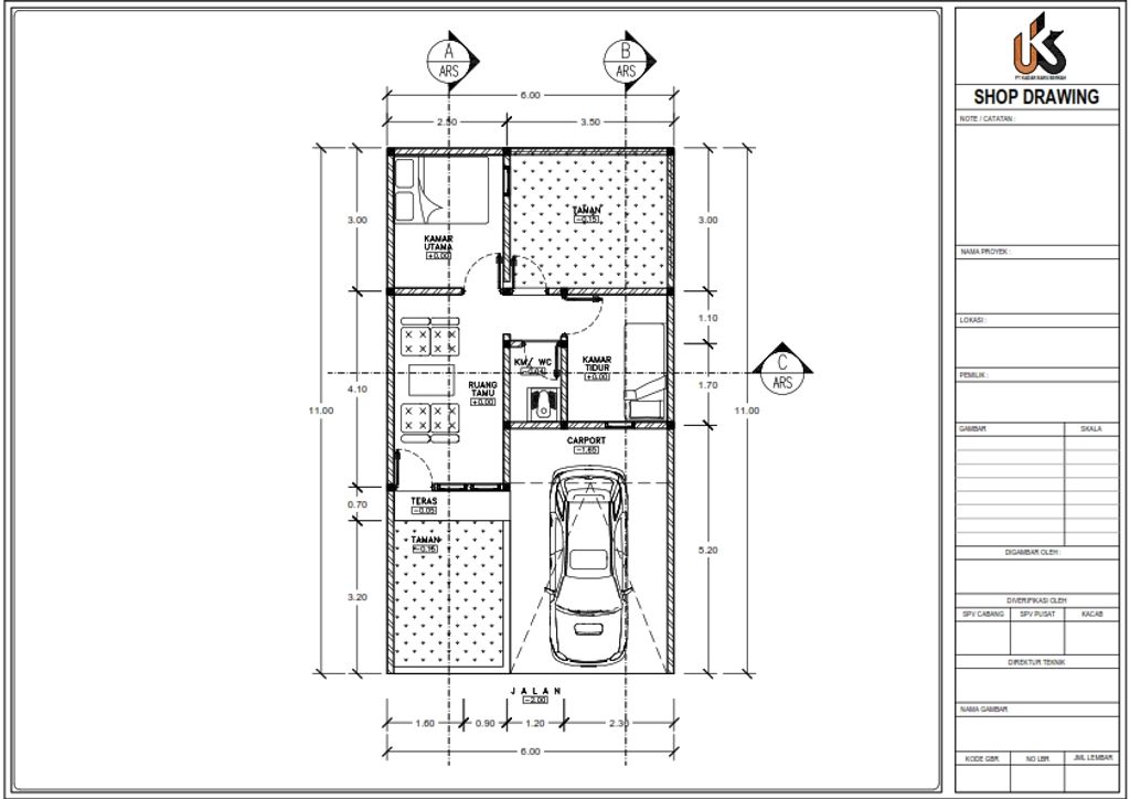 foto denah rumah tipe 28/66 perumahan Rubyland Residence