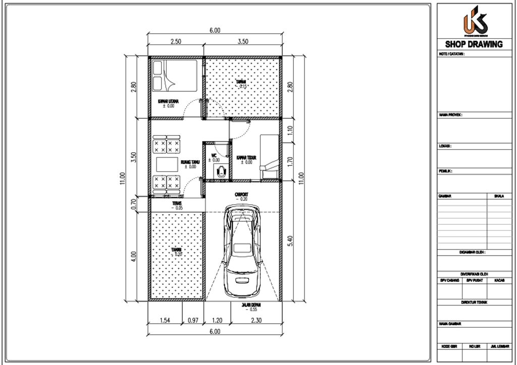 foto denah rumah tipe 25/60 perumahan Rubyland Residence