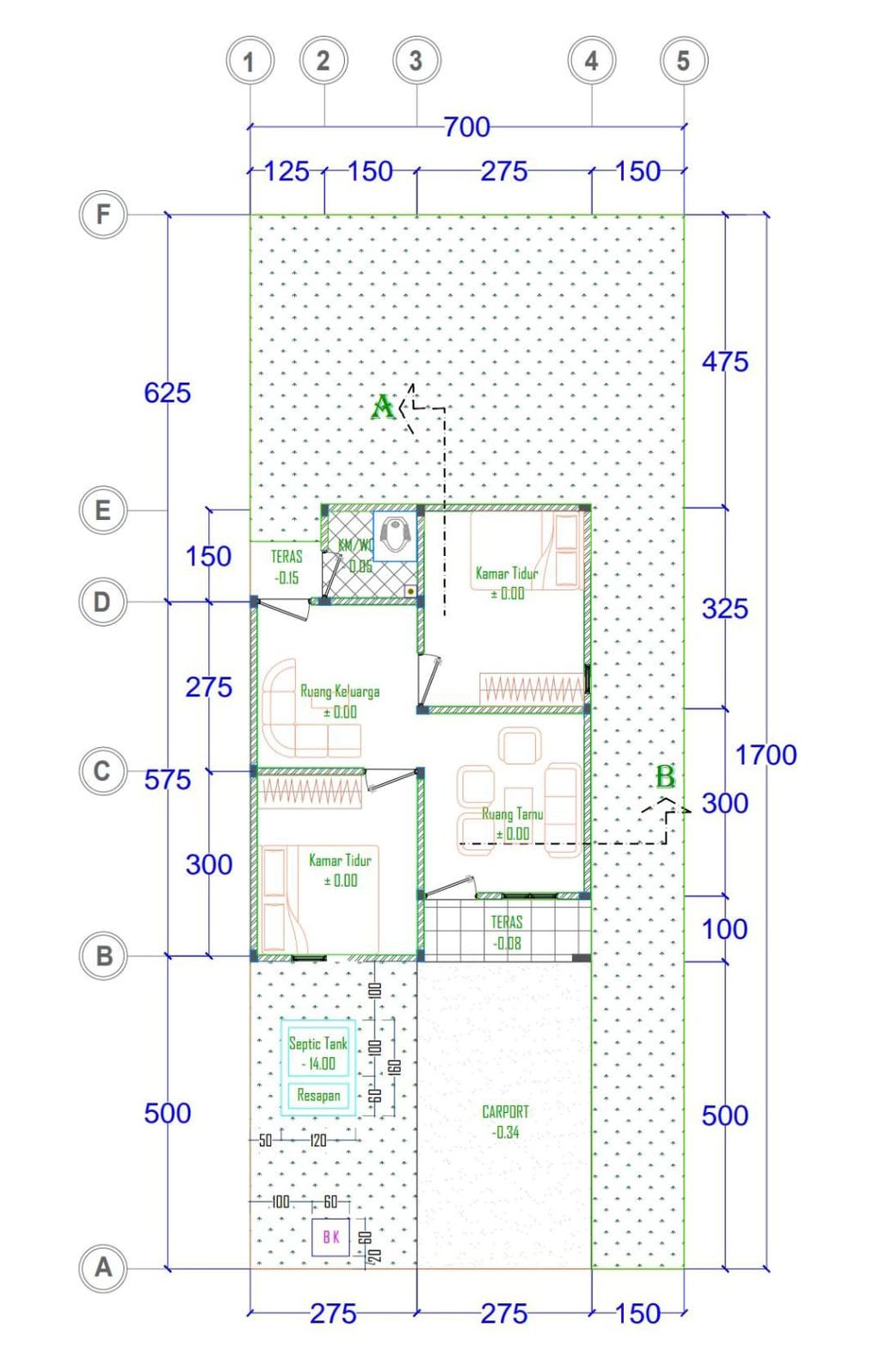 foto denah rumah tipe 36/119 perumahan KAIROS RESIDENCE