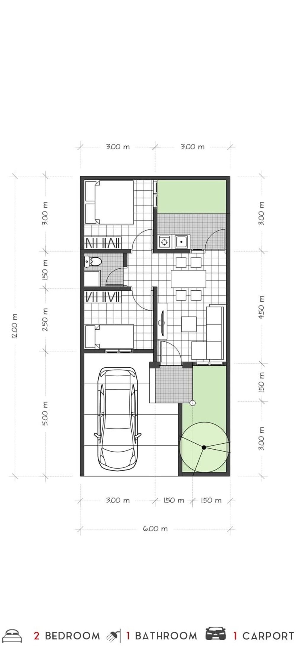 foto denah rumah tipe 40 perumahan MOUNTAIN BOULEVARD
