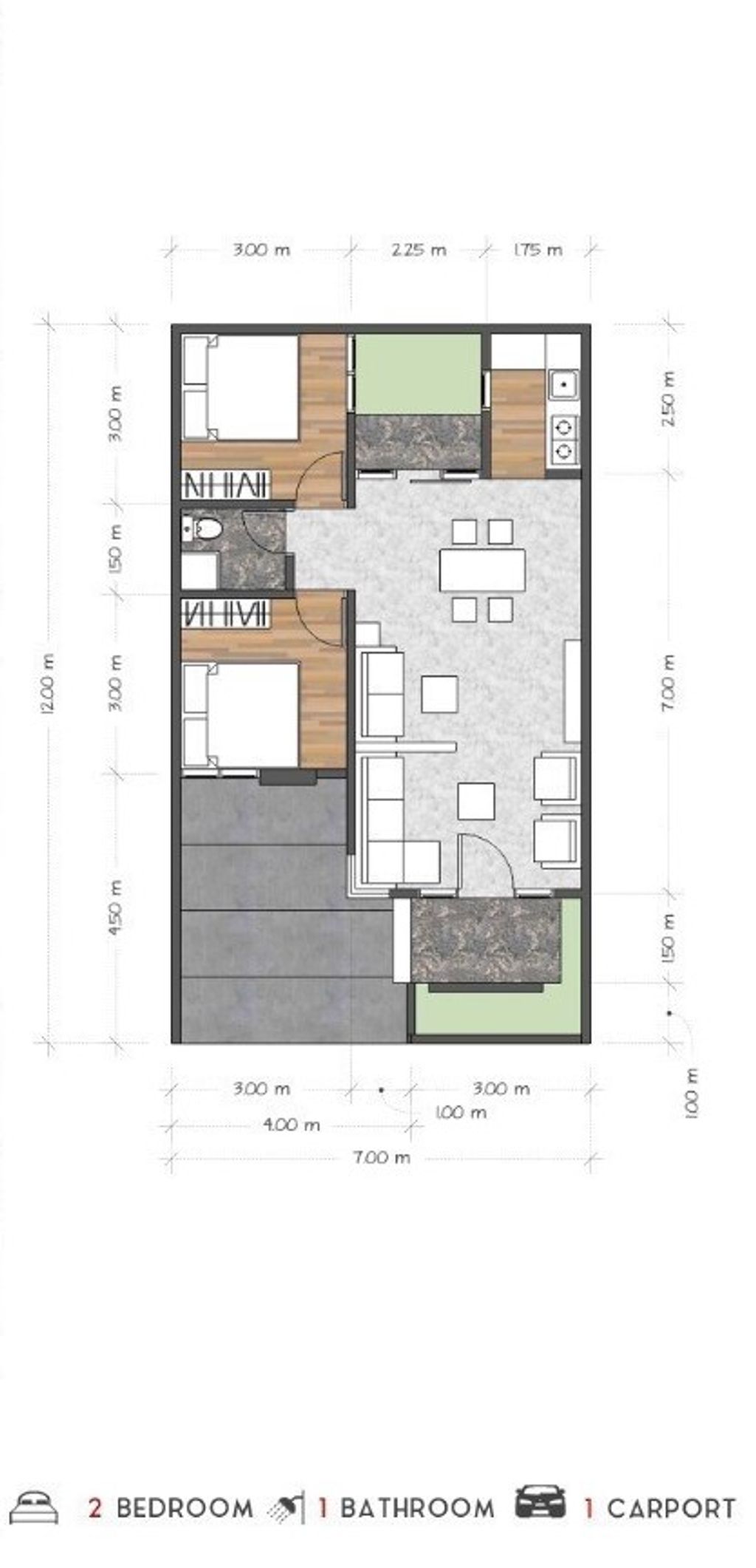 foto denah rumah tipe 62 perumahan MOUNTAIN BOULEVARD