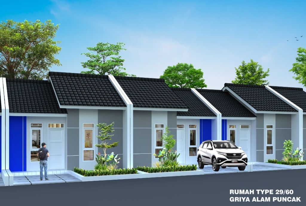 foto tampak rumah tipe Carnation perumahan GRIYA ALAM PUNCAK