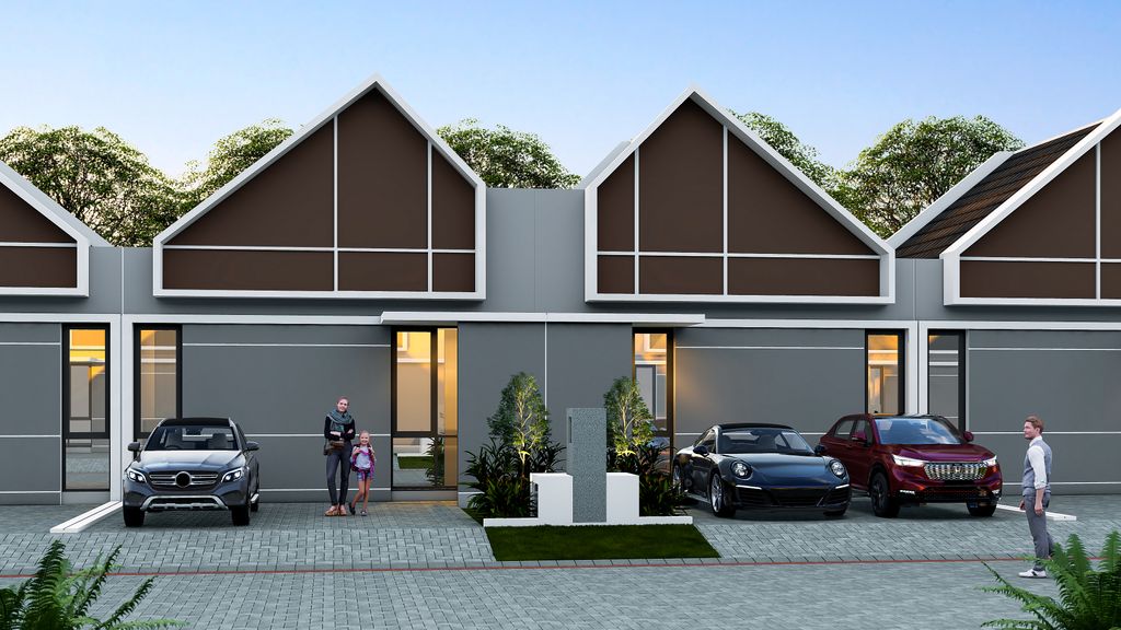 foto tampak rumah tipe NEO BELVA A perumahan GRAND ALEXANDRIA 2