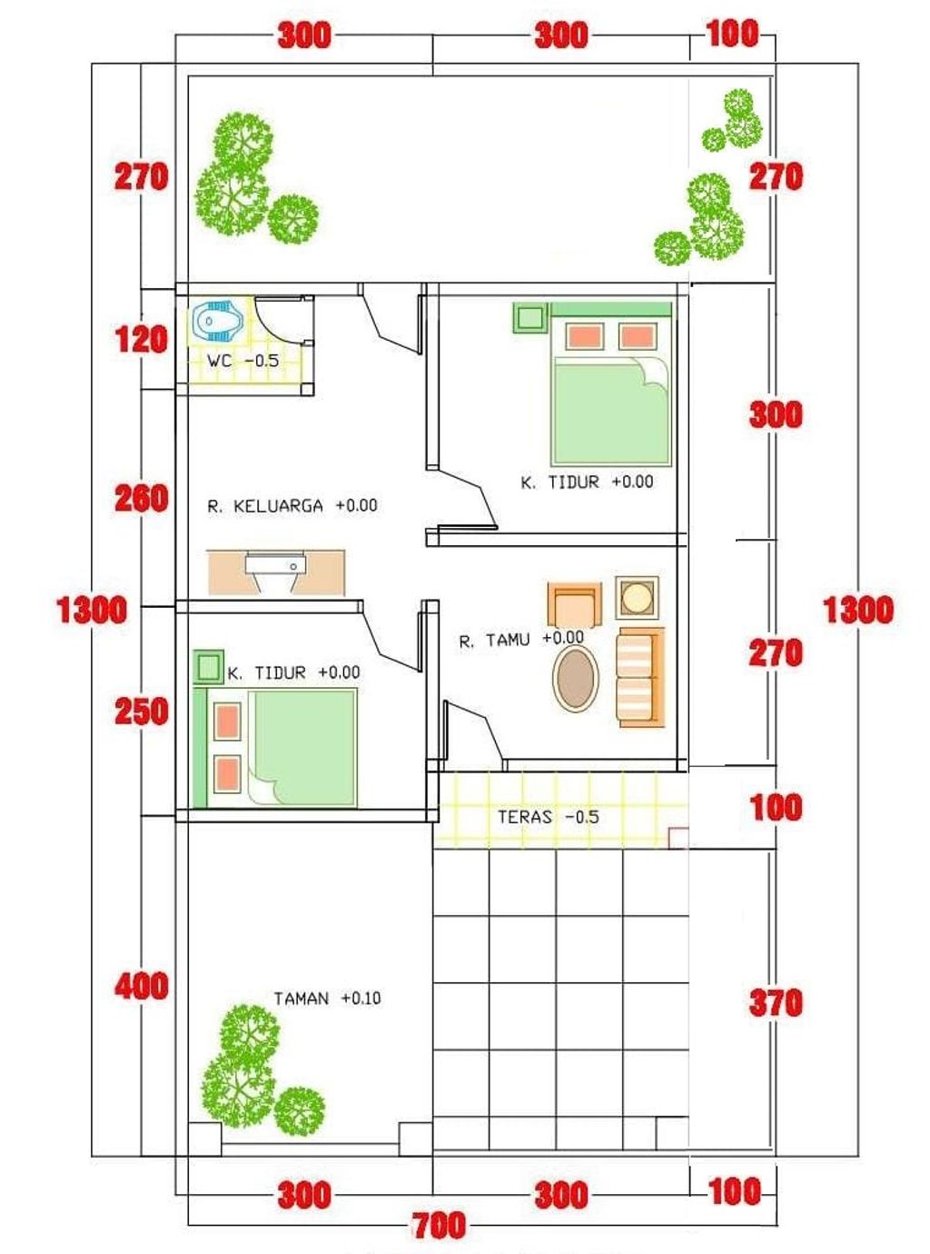 foto denah rumah tipe 36/91 perumahan Taman Juanda Residence II