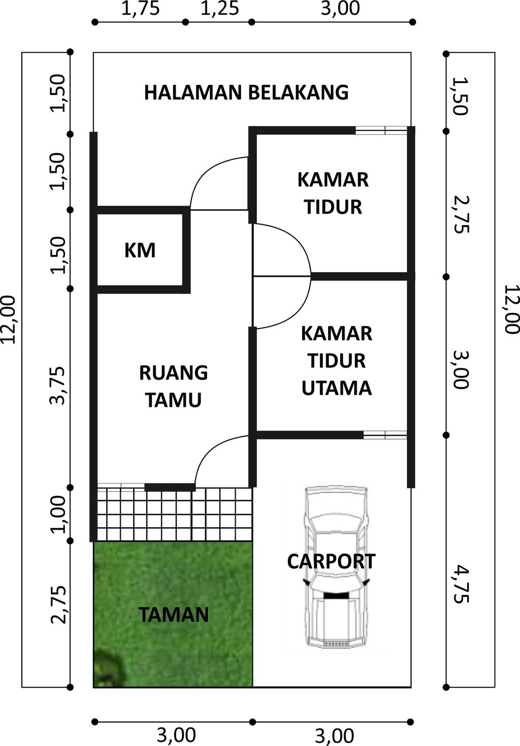 foto denah rumah tipe FAFIFA RESIDENCE SUBSIDI (Harga 2024) perumahan FAFIFA RESIDENCE SABAH BALAU