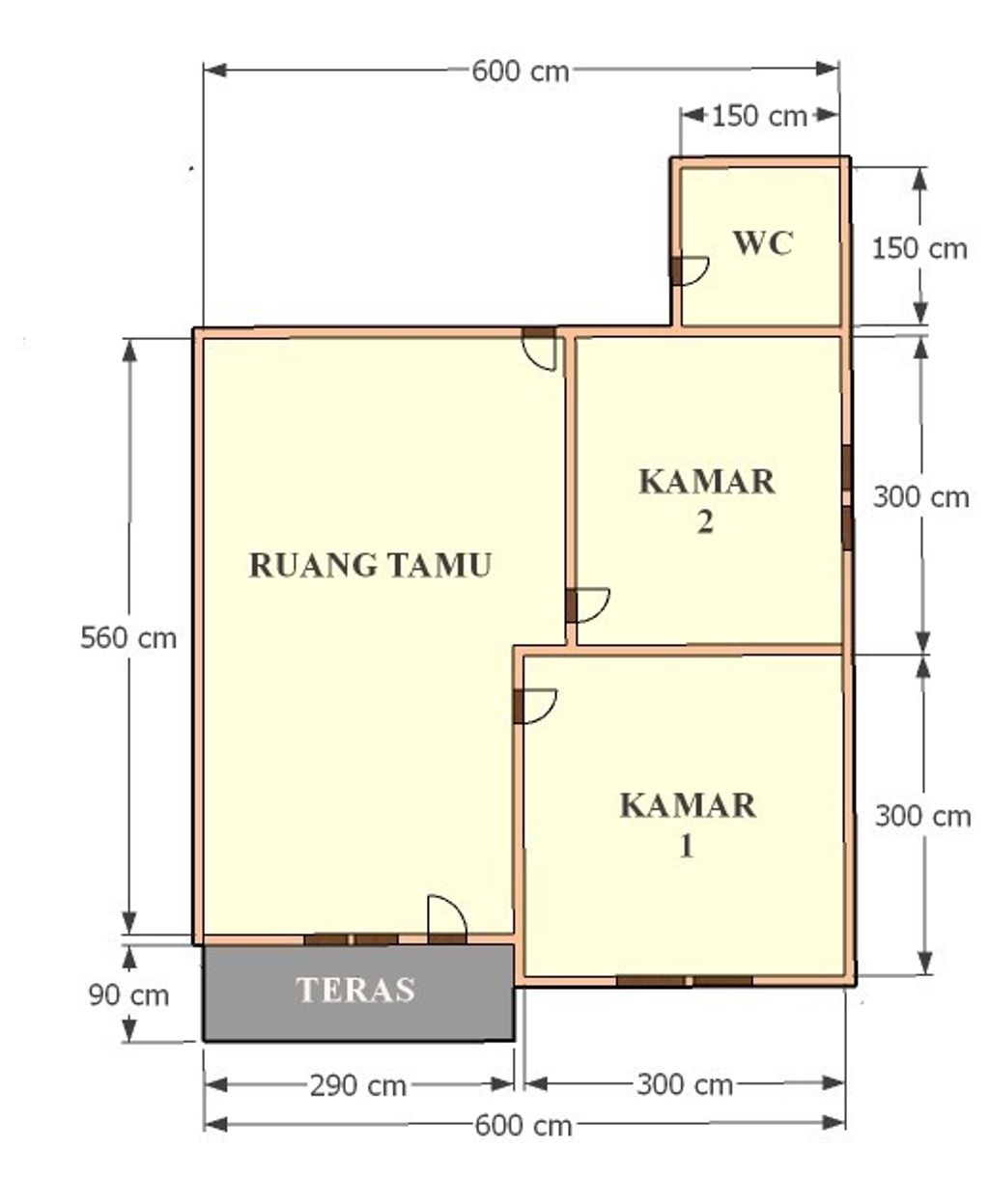 foto denah rumah tipe 36 perumahan MASNUR LORIHUA