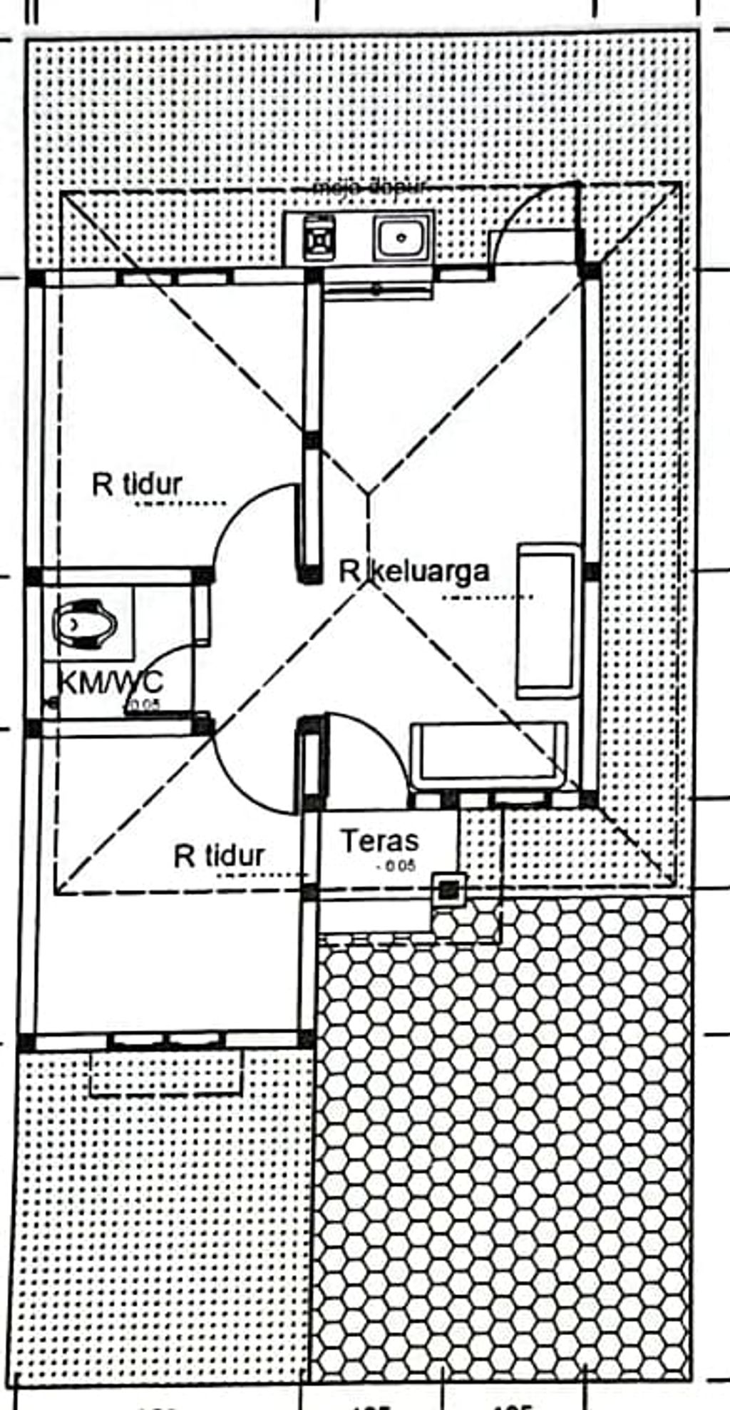 foto denah rumah tipe 32/70 perumahan BILUKPOH PERMAI RESIDENCE