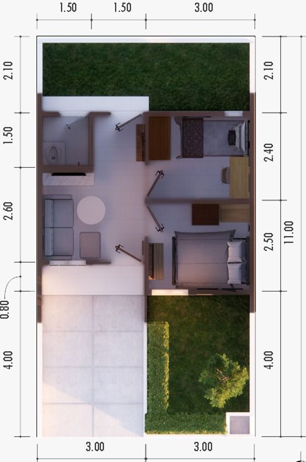 foto denah rumah tipe scandinavian perumahan CILEGON LAND