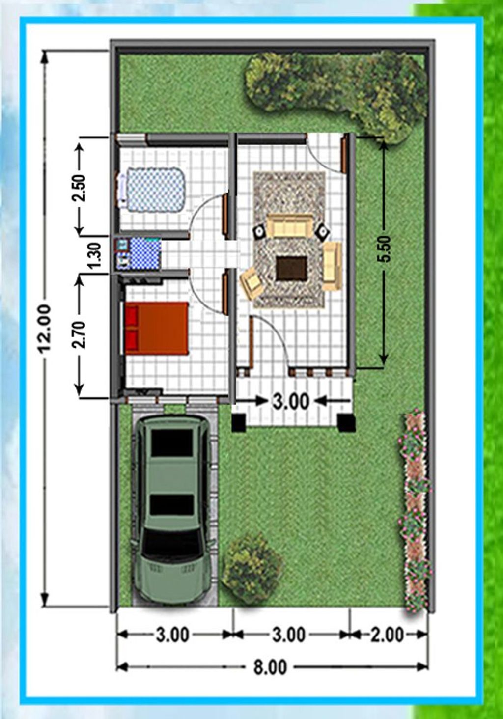 foto denah rumah tipe 36 perumahan BEVERLY HILLS VILLAGE 2