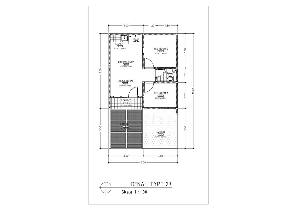 foto denah rumah tipe 27/84 perumahan PAMULANG PARK RESIDENCE TAHAP 2