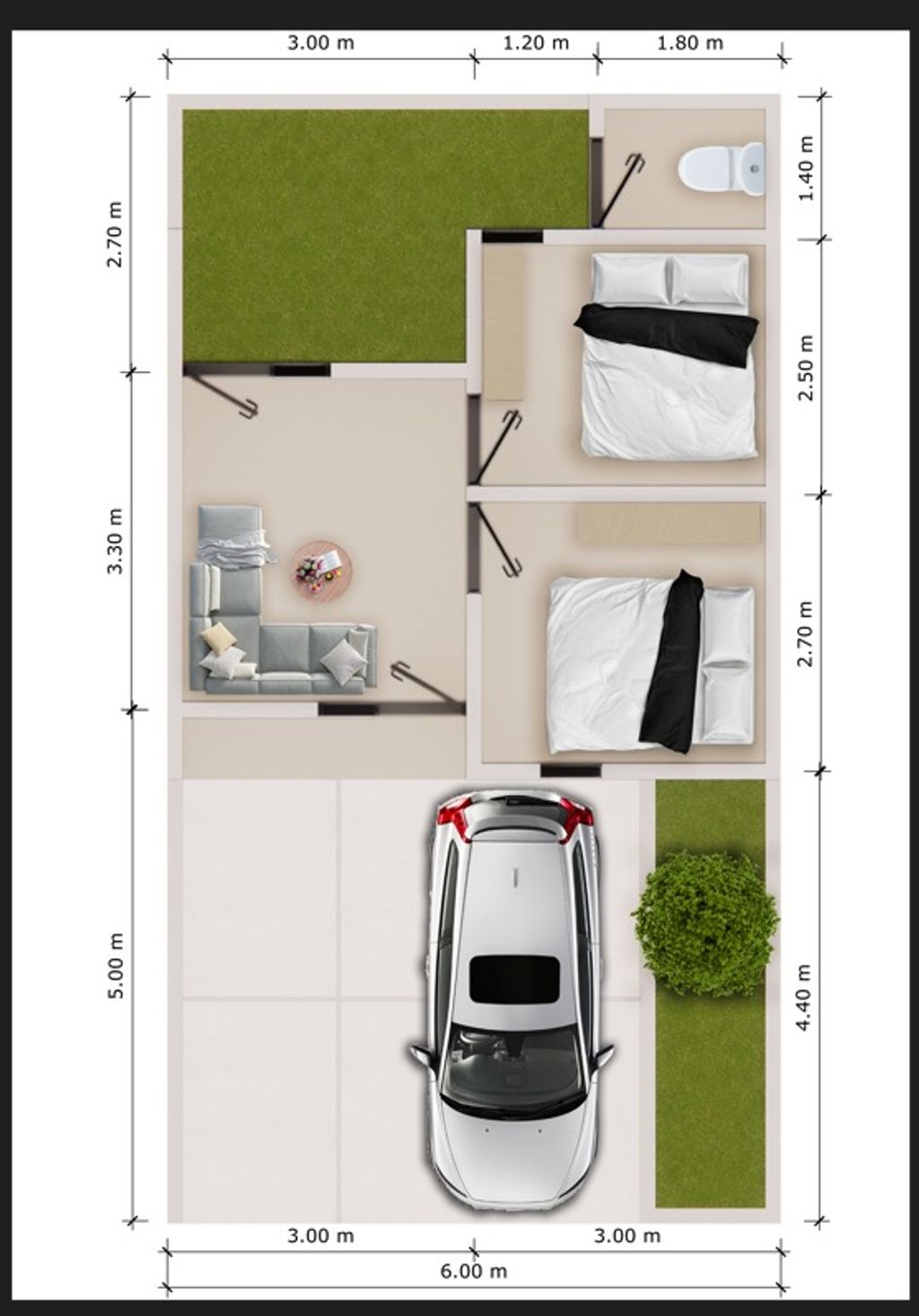 foto denah rumah tipe 30/66 SUBSIDI perumahan Rembangan Hill Residence 3
