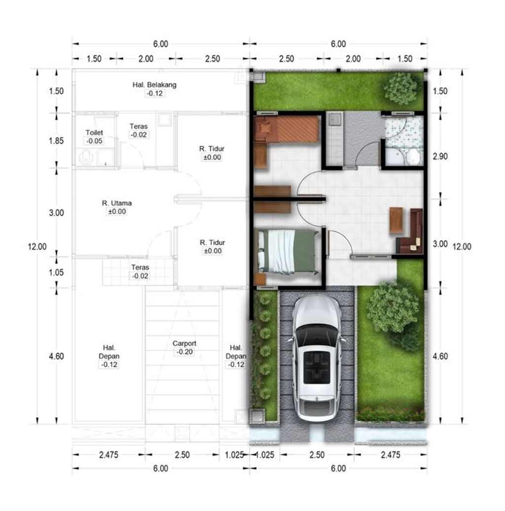 foto denah rumah tipe 31/72 (119) 214 perumahan Alam Sanggar Indah