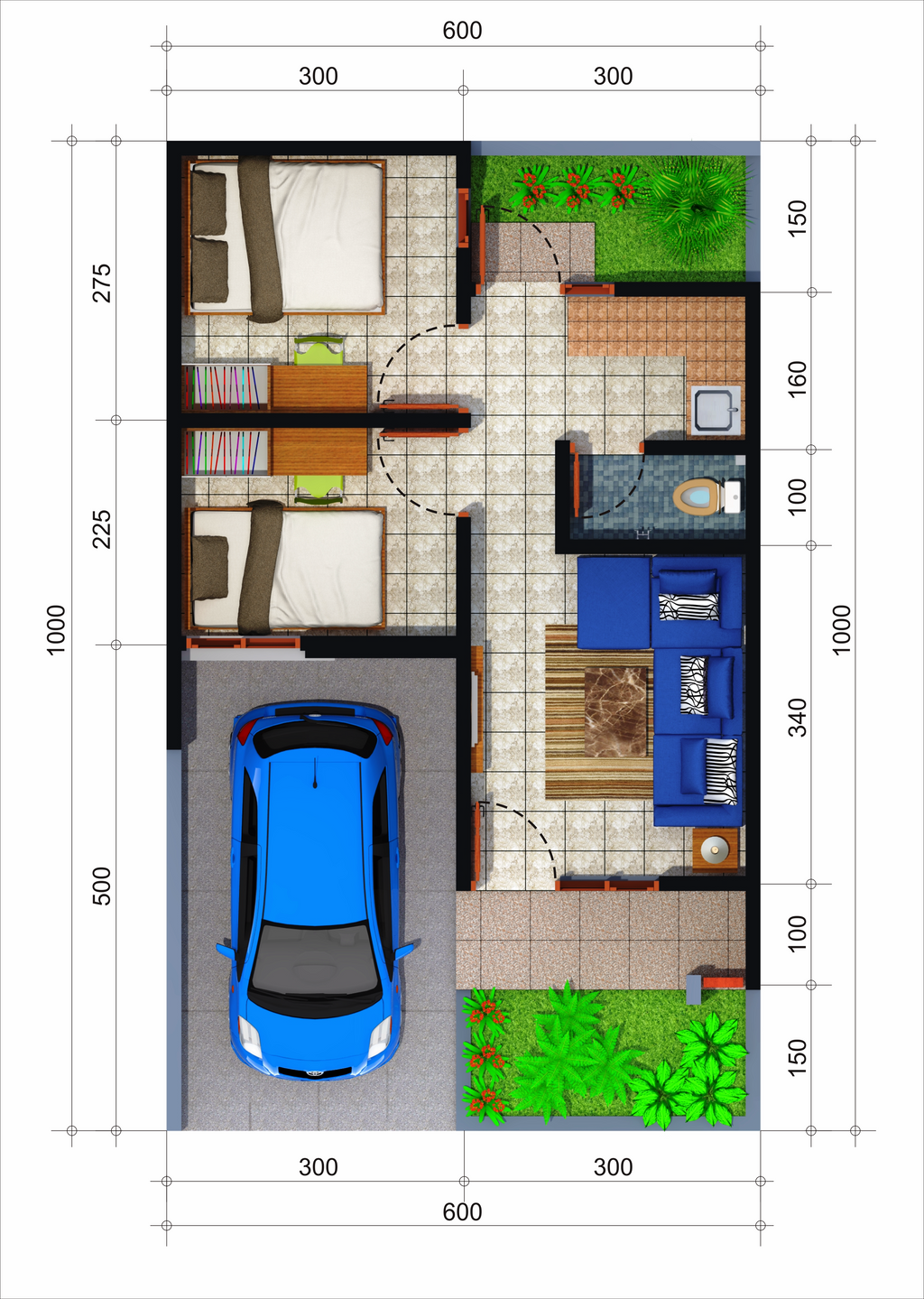 foto denah rumah tipe 33/60 perumahan V RESIDENCE