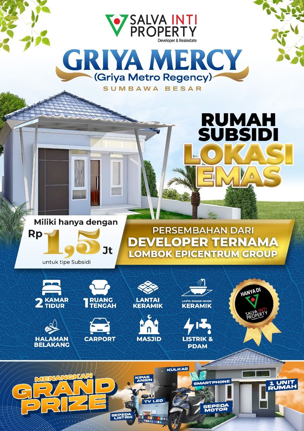 foto tampak rumah tipe 32/100 perumahan GRIYA MERCY